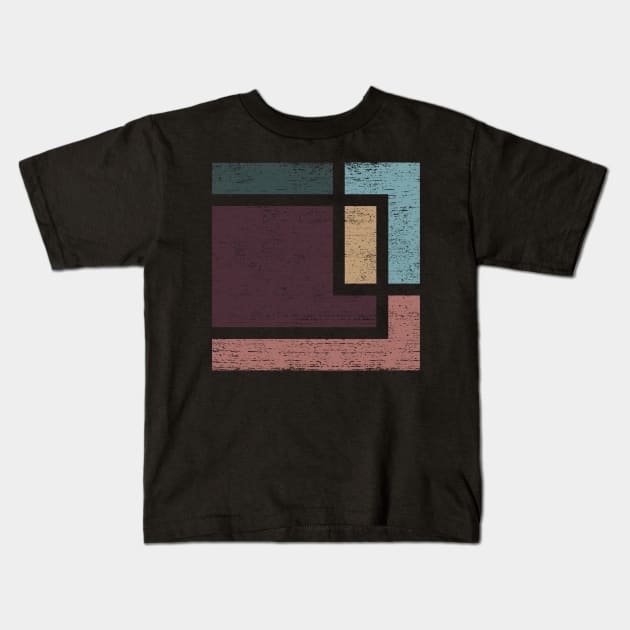 Abstract Geometry with Earth Tones Kids T-Shirt by ddtk